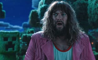 Jack Black greets guests in the debut trailer for the \"Minecraft\" movie