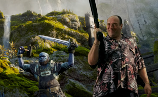 Tony Soprano transported into the world of God of War Ragnarok