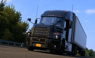 Rare American Truck Simulator Truck in Reality. SCS Software Inspects and Test Drives Mack Anthem Black Edition