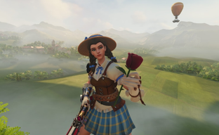 Overwatch 2 Gameplay in "Stadium" Mode with Third-Person View Shown
