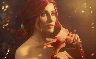 Model Shows Cosplay of Triss from The Witcher 3: Wild Hunt in a Masquerade Ball Outfit