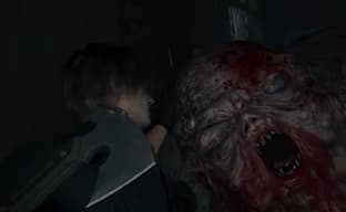 Leon "clears the brains" of a fat monster in the new gameplay video of Resident Evil Requiem