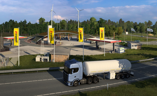Euro Truck Simulator 2 developers showed a "state-of-the-art" gas station and rest areas from the Benelux update