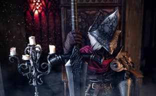Cosplayer shows Abyss Watcher from Dark Souls III: one of the five Lords of Cinder