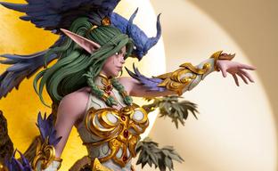 HEX Collectibles Unveils Tyrande Whisperwind Statue with Dori'thur Owl from Hearthstone