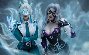 Cosplayers Embodied White Fox and Black Cat from Marvel Rivals - The Encounter of a Super Agent with an Elusive Thief