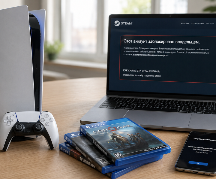 Игры в Steam и PS вам не принадлежат: один бан — и библиотека пропала