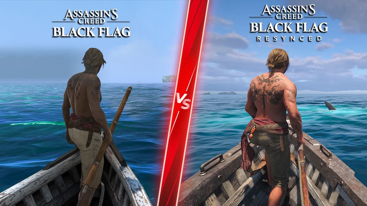 Assassin’s Creed Black Flag Resynced vs Original - Direct Comparison! Attention to Detail & Graphics