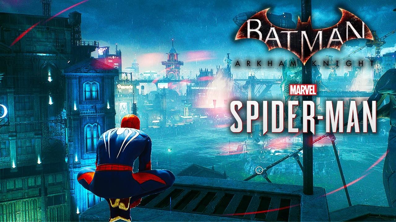 NEW Playing as Spider-Man in BATMAN Arkham Knight Game (Free Roam)