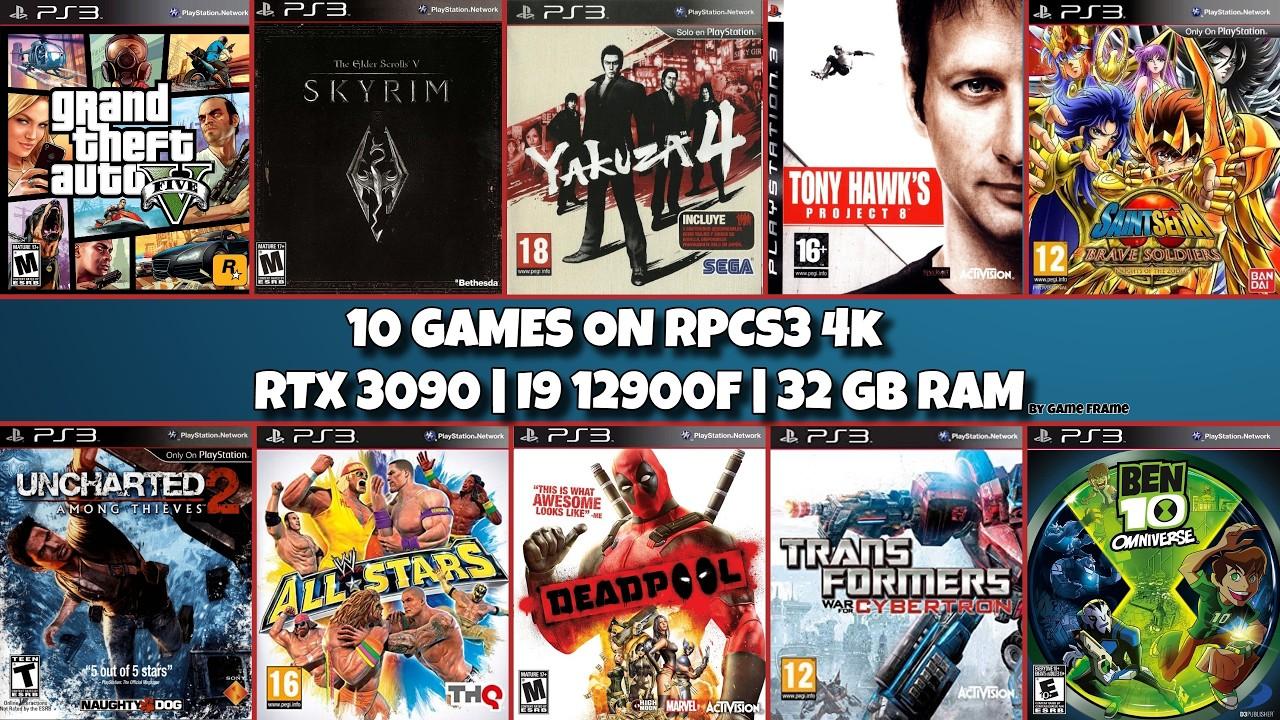 RPCS3 v0.0.40-19155 Benchmark | 10 PS3 Games | 4K Vulkan | RTX 3090 | i9-12900F