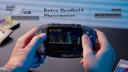 HUNTDOWN played on the KONKR Pocket Advance portable console in "onyx ice" color