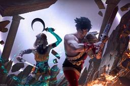Señores del Reino Subterráneo: cosplay doble de Zagreus y Melinoe de la serie Hades