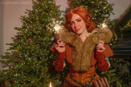 A la espera del Año Nuevo: cosplayer encarna la imagen de Triss festiva del universo de "The Witcher"