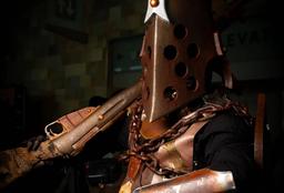 "¡La fe nos protege!": cosplayer encarna la imagen de un peregrino de trinchera del juego de mesa Trench Crusade