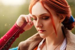 Cosplayer se transforma en Triss Merigold del juego "The Witcher 3: Wild Hunt"