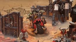 Los creadores de Warhammer 40,000 mostraron un set con terreno ya pintado y miniaturas de orcos en motocicletas