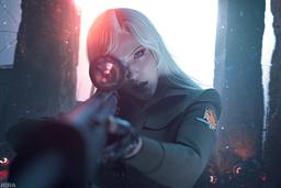 Косплеер предстала в образе Снайпера Вульф из Metal Gear Solid — смертоносного дитя войны