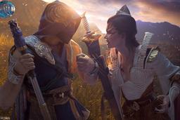 Косплееры показали битву между Ашрой и Рейном из Mortal Kombat 1: противостояние воды и света