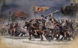 Los desarrolladores del juego de mesa Warhammer: The Old World mostraron un set con miniaturas de "Merodeadores del Caos"