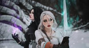 Фанатки показали зимний косплей Цири и Йеннифэр из The Witcher 3: Wild Hunt