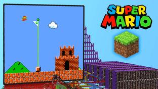 Игрок воссоздал Super Mario Bros. в Minecraft. 800 тысяч блоков и много времени