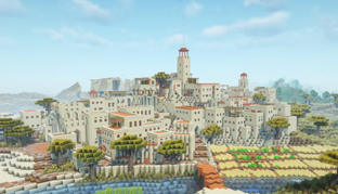 Игрок в Minecraft построил небольшой Пустынный город