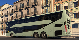 Разработчики Euro Truck Simulator 2 впервые показали автобус Volvo 9700 Double Decker — вид из кабины и салон с пассажирами