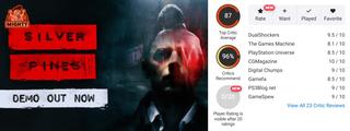 Reviewers praised Silver Pines, a horror game in the vein of Twin Peaks and Silent Hill