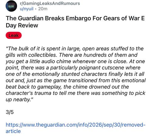 Following Insomniac Games' Legacy: Gears of War: E-Day Will Be Full of Collectibles That Are Impossible to Miss Due to Loud Audio Cues