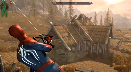 Skyrim mixed with Escape from Tarkov and Spider-Man - modders learned to combine popular games using AI