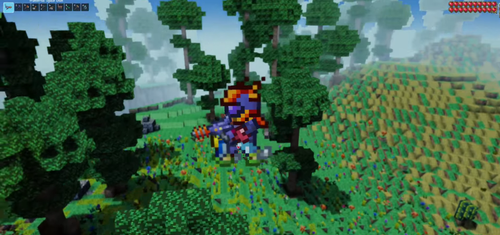 Terraria turned into a Minecraft analogue - you can play in 3D with a first-person view