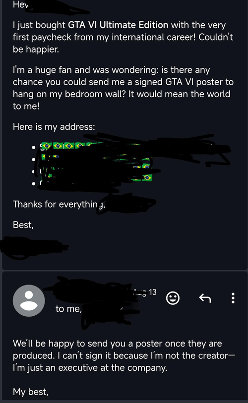 "After this, they will receive a lot of letters": Rockstar sent a GTA VI gift to a buyer after a polite request - he was criticized by other players