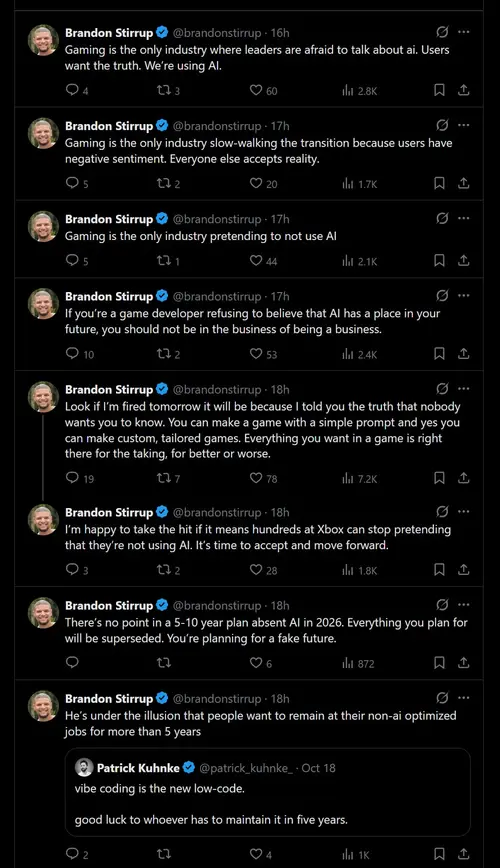 Менеджер Xbox гордо заявил, что компания использует ИИ, а потом поспешно удалил аккаунт из-за огромной волны критики