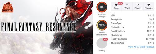 Final Fantasy Resonance получила одни из лучших оценок в 2026 году