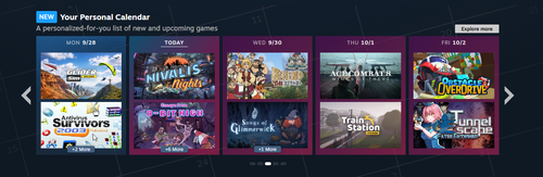 Valve launched a personal release calendar on Steam