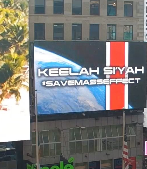 Mass Effect fans raised money to put up a billboard in front of the EA office in 15 minutes, but some are unhappy with the banner design
