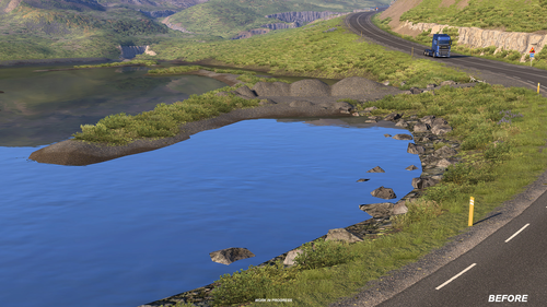 Спустя 14 лет в Euro Truck Simulator 2 появится прозрачная вода — новые скриншоты дополнения про «страну огня и льда»