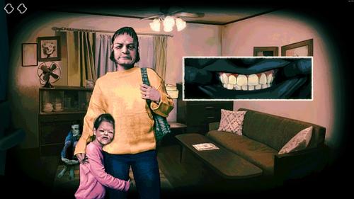 Suspiciously white teeth