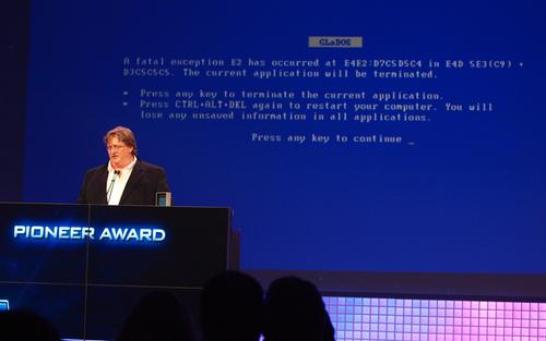 Gabe Newell at the Game Developers Choice Awards ceremony