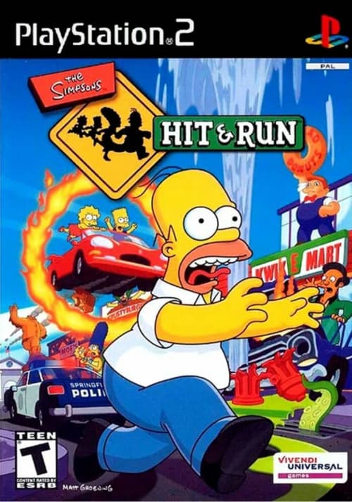 Обложка диска The Simpsons: Hit & Run для PlayStation 2