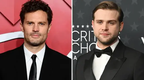 Jamie Dornan (left), Leo Woodall (right)
