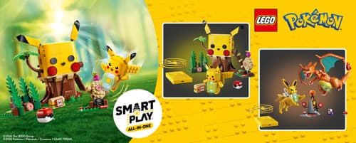 Los derechos de las imágenes pertenecen a Lego Group, Game Freak, Creatures y Nintendo