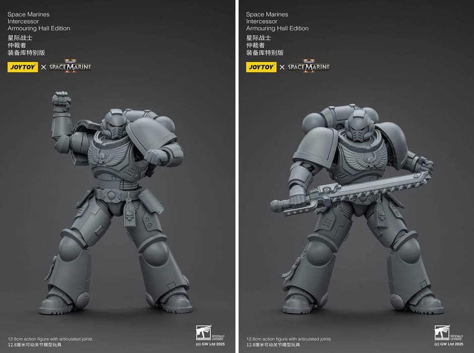 With a grenade and chainsword in hand